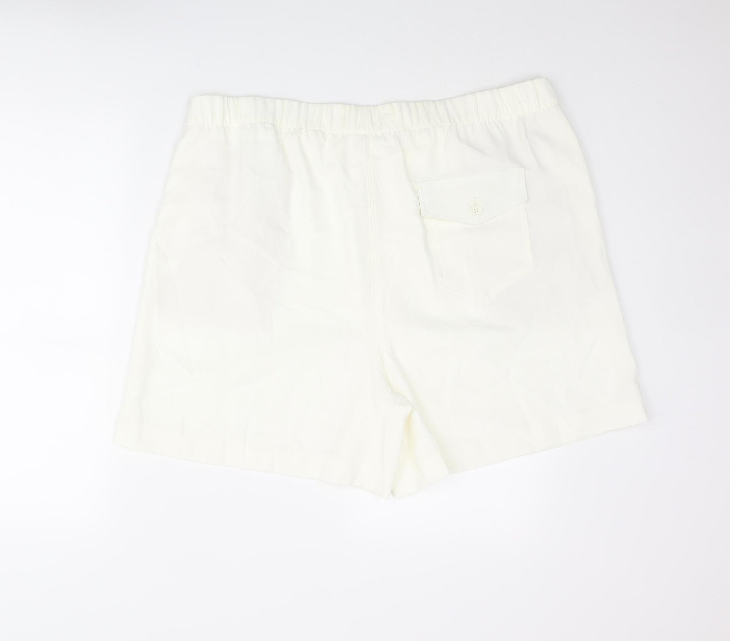Marks and Spencer Womens Ivory Polyester Basic Shorts Size 20 L6 in Regular Pull On