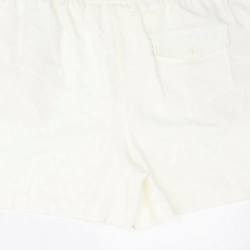 Marks and Spencer Womens Ivory Polyester Basic Shorts Size 20 L6 in Regular Pull On