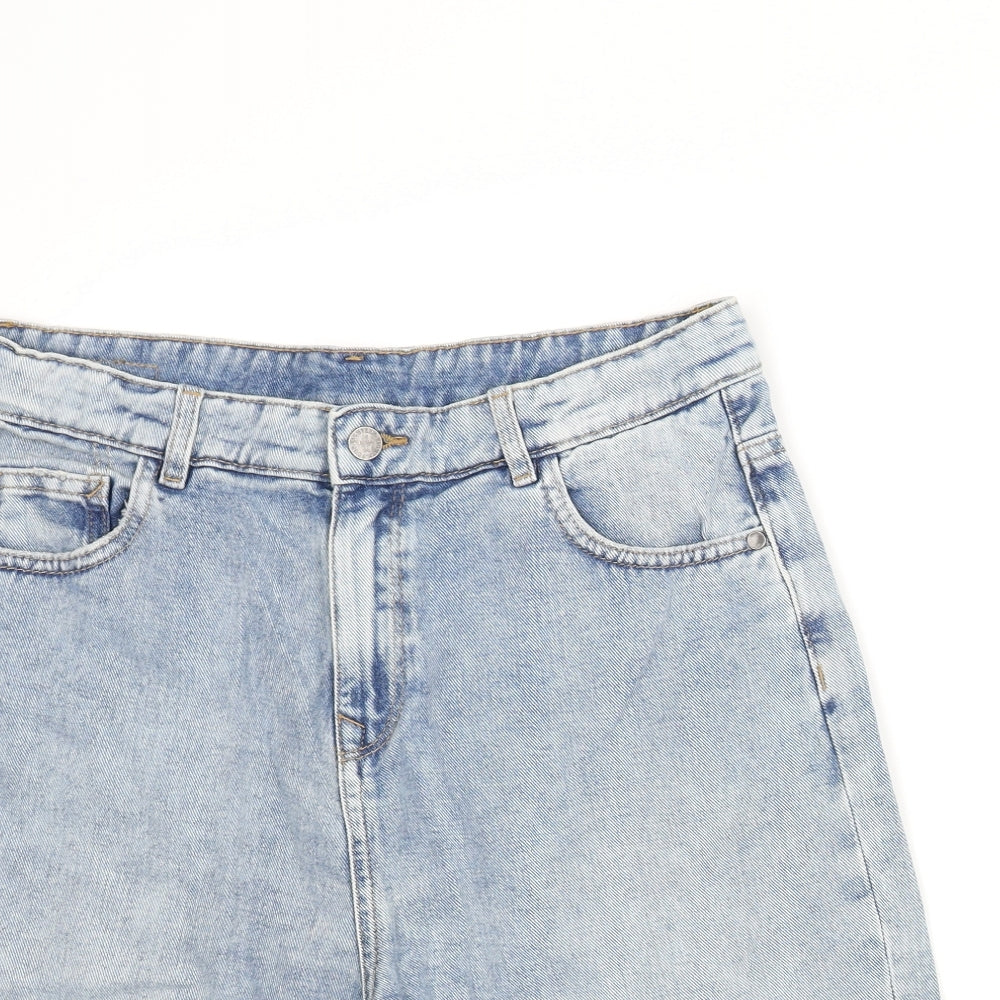 Marks and Spencer Boys Blue Cotton Bermuda Shorts Size 15-16 Years L7 in Regular Zip
