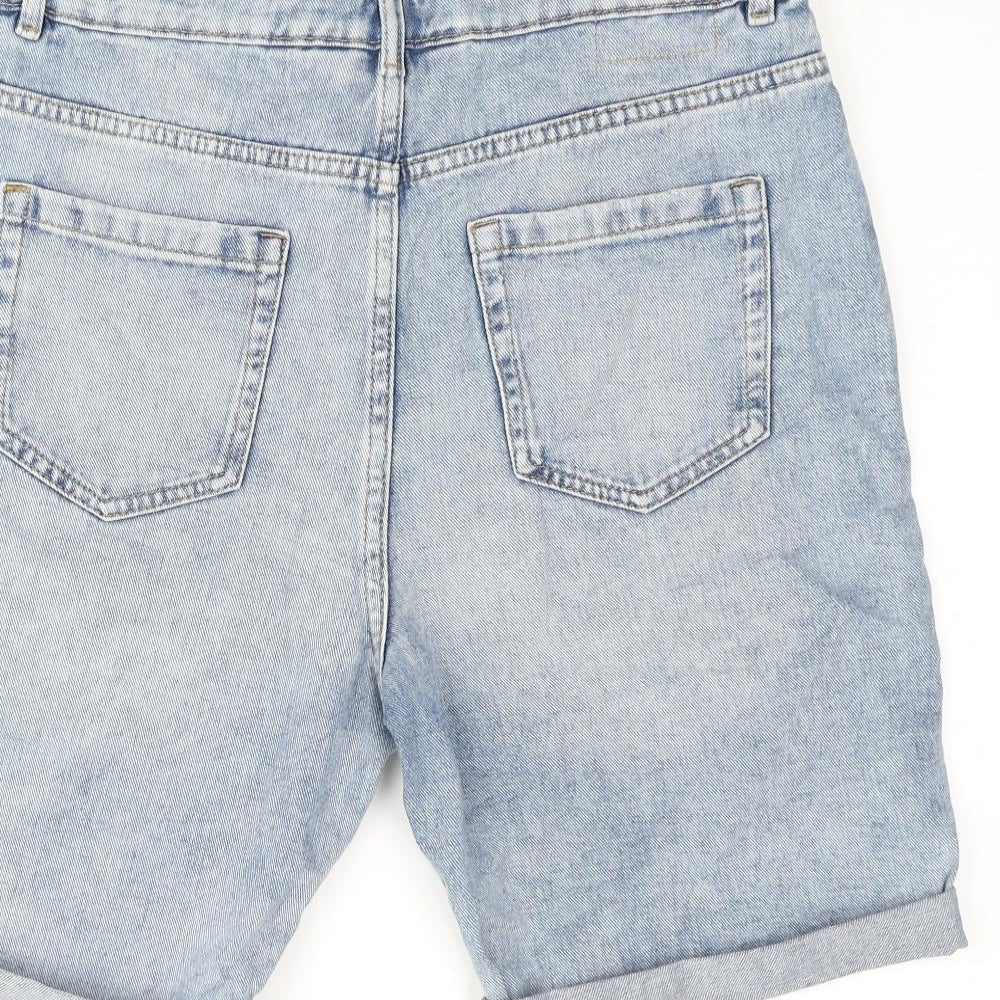 Marks and Spencer Boys Blue Cotton Bermuda Shorts Size 15-16 Years L7 in Regular Zip