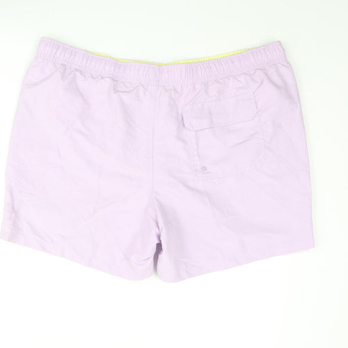 Marks and Spencer Mens Purple Polyester Sweat Shorts Size 2XL Regular Drawstring - Swim Shorts