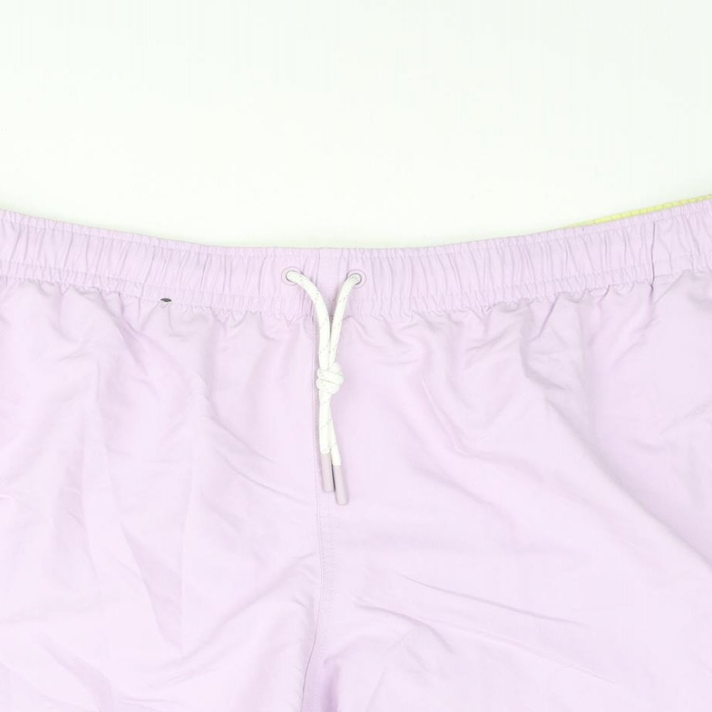 Marks and Spencer Mens Purple Polyester Sweat Shorts Size 2XL Regular Drawstring - Swim Shorts