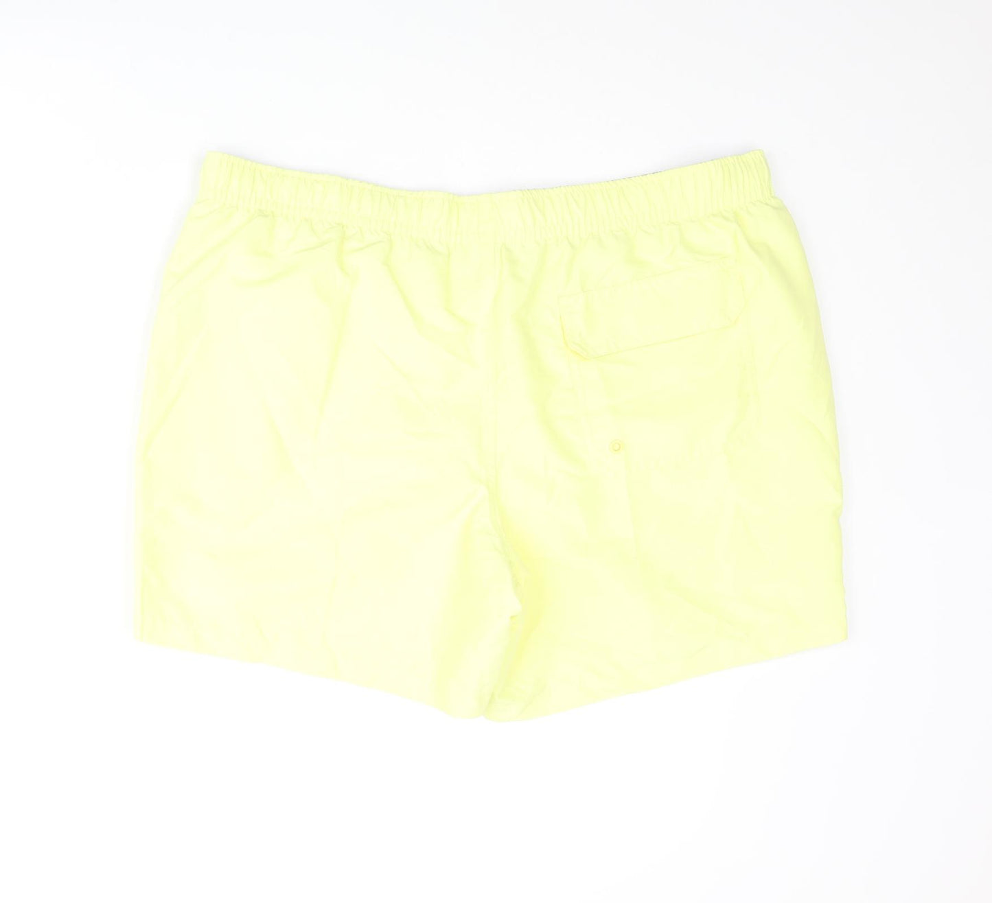 Marks and Spencer Mens Yellow Polyester Sweat Shorts Size XL Regular Drawstring - Swim Shorts