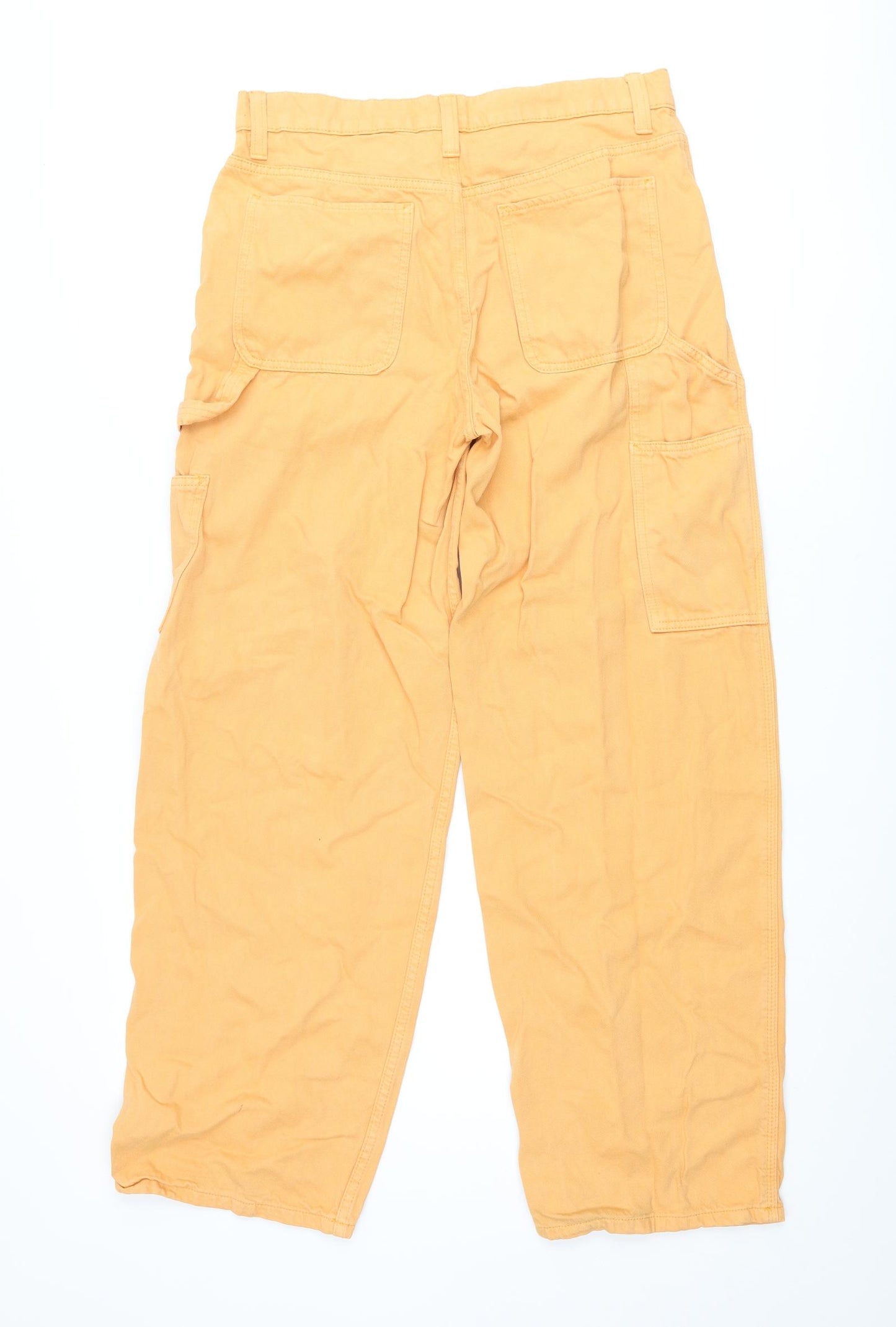 ASOS Womens Orange Cotton Mom Jeans Size 28 in L32 in Regular Zip - Cargo