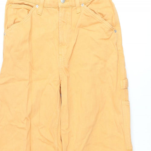 ASOS Womens Orange Cotton Mom Jeans Size 28 in L32 in Regular Zip - Cargo