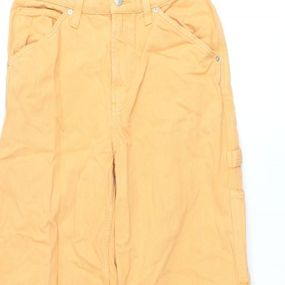 ASOS Womens Orange Cotton Mom Jeans Size 28 in L32 in Regular Zip - Cargo