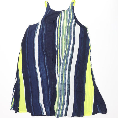 NEXT Womens Multicoloured Striped Viscose Shift Size 8 Round Neck Pullover - Open Back