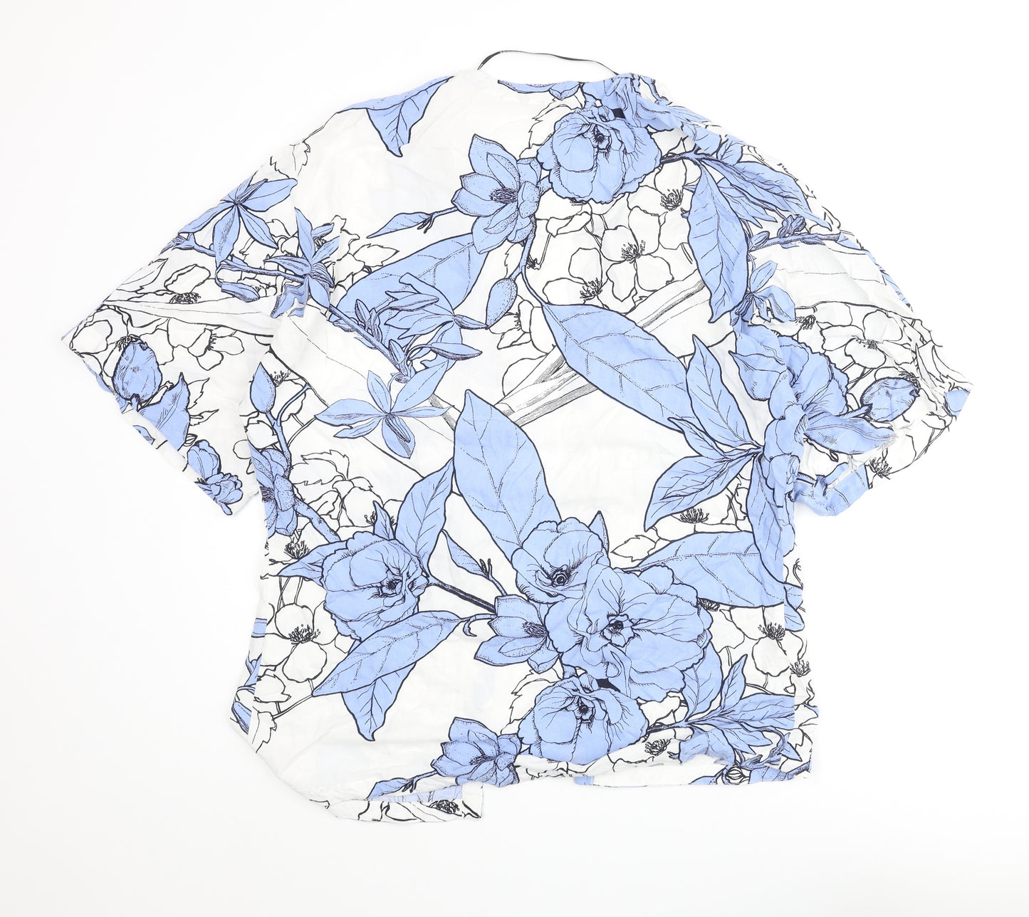 Warehouse Womens Multicoloured Floral Viscose Kimono Blouse Size M V-Neck