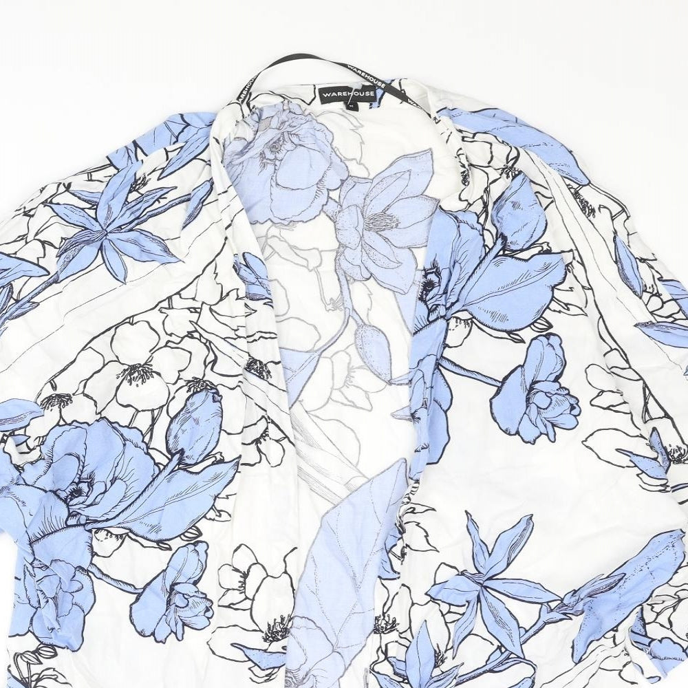Warehouse Womens Multicoloured Floral Viscose Kimono Blouse Size M V-Neck