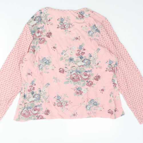Boden Womens Pink Geometric Cotton Basic T-Shirt Size 20 Scoop Neck - Polka Dot Floral