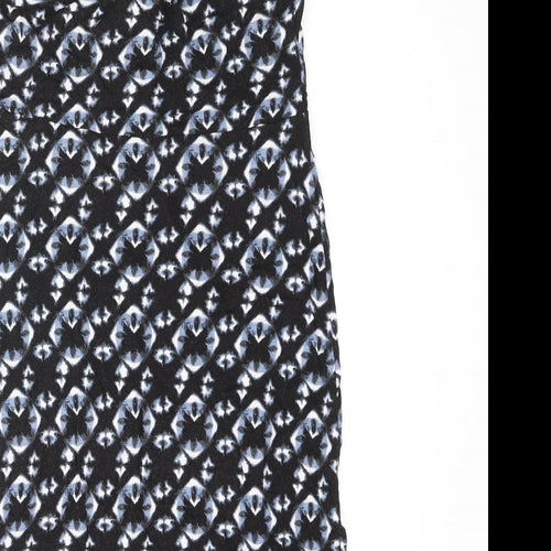 H&M Womens Black Geometric Polyester Bodycon Size M Sweetheart Pullover - Knot