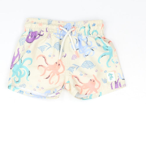 Marks and Spencer Baby Multicoloured Geometric Polyester Jogger Trousers Size 0-3 Months Drawstring - Octopus Swim Short