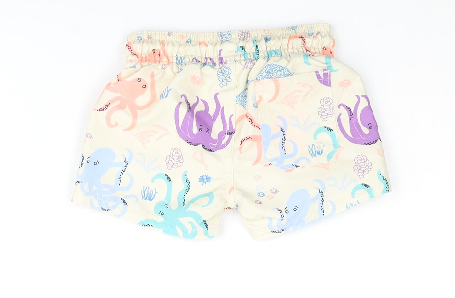 Marks and Spencer Baby Multicoloured Geometric Polyester Jogger Trousers Size 0-3 Months Drawstring - Octopus Swim Short