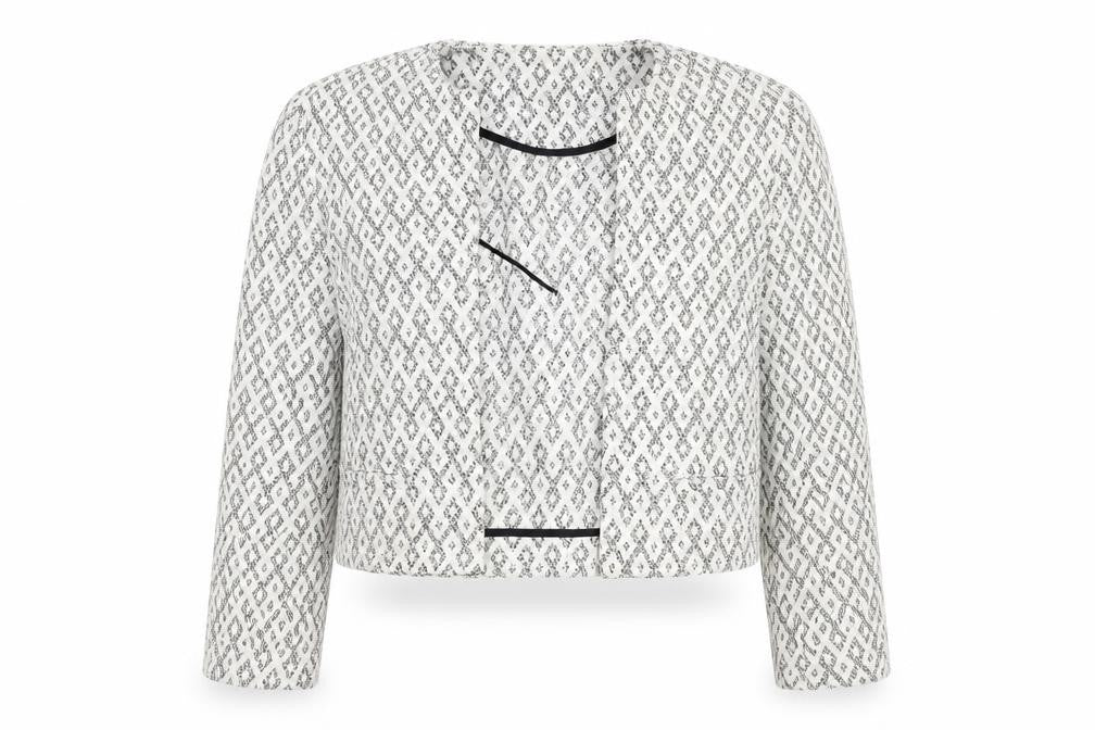 Next Womens Ivory Geometric Jacket Size 10
