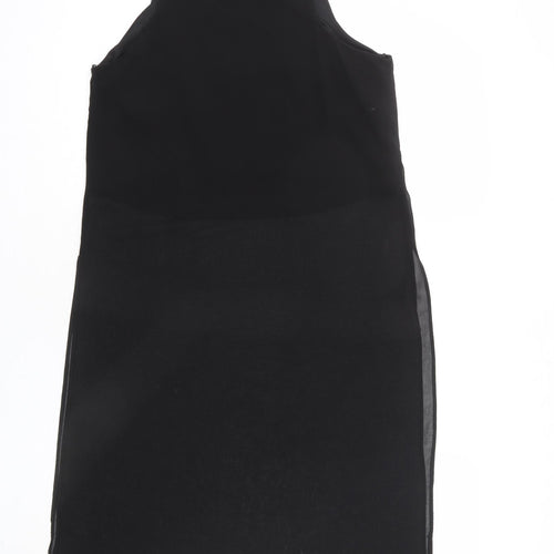 New Look Womens Black Polyester Tunic Blouse Size 10 Round Neck - Sheer