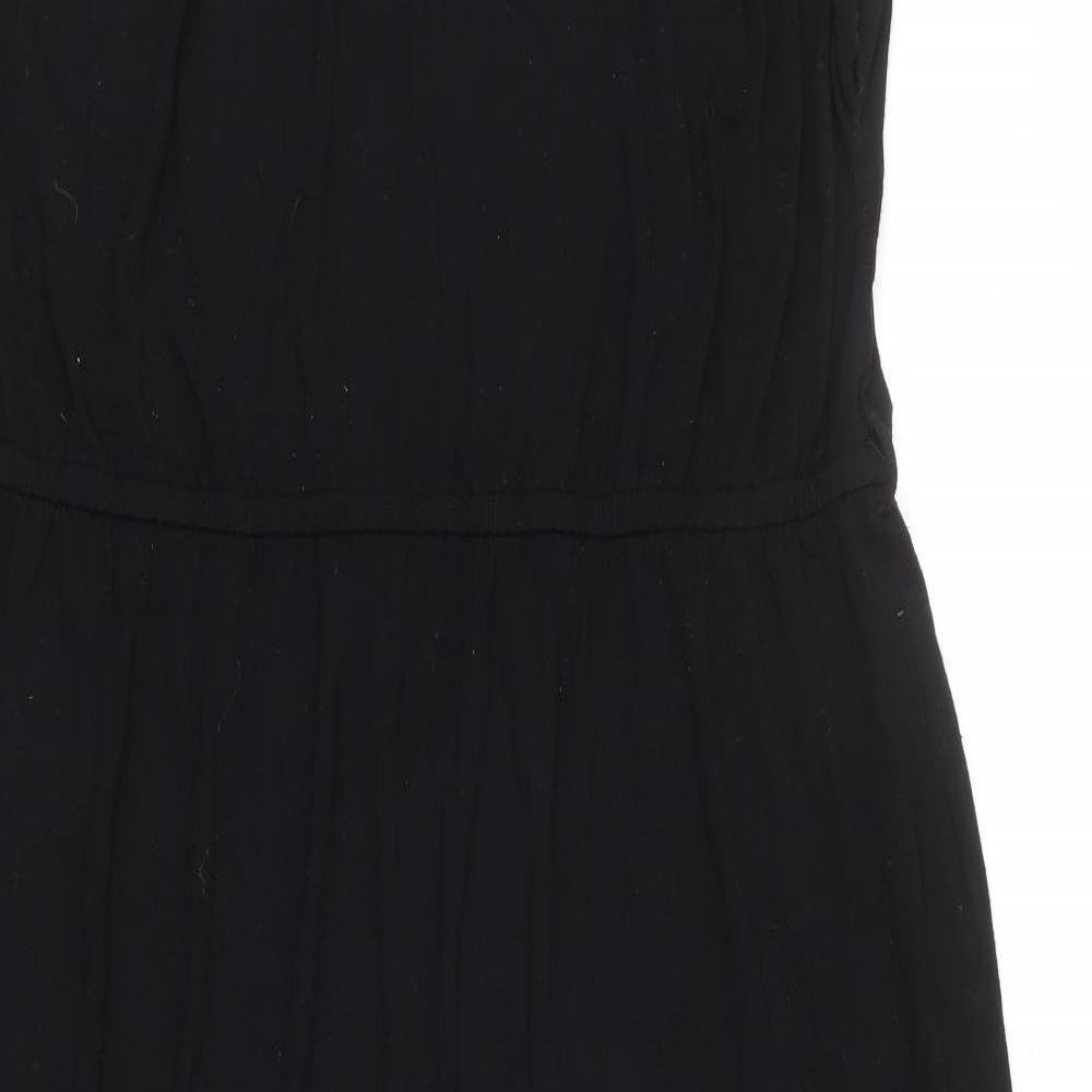 Dorothy Perkins Womens Black Viscose Maxi Size 22 Round Neck Pullover - Keyhole Cut Out
