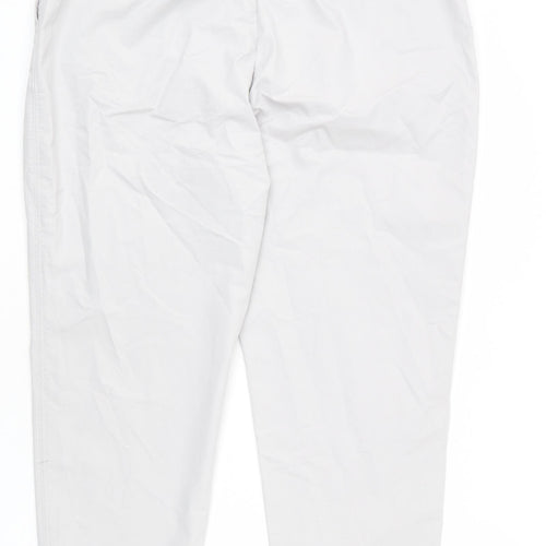 Marks and Spencer Womens Green Cotton Chino Trousers Size 20 L25 in Regular Zip - Short Length