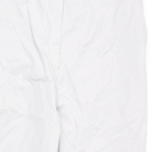 Marks and Spencer Womens Green Cotton Chino Trousers Size 20 L25 in Regular Zip - Short Length