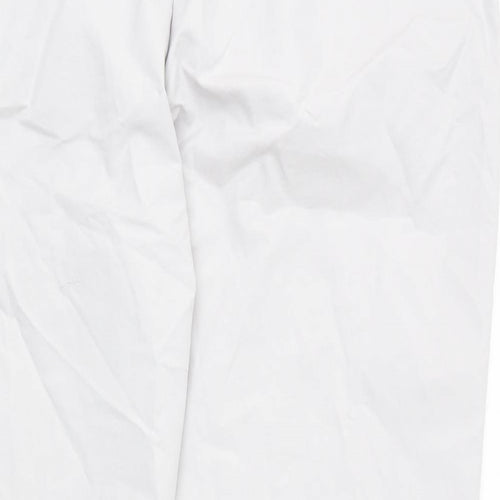 Marks and Spencer Womens Green Cotton Chino Trousers Size 20 L25 in Regular Zip - Short Length