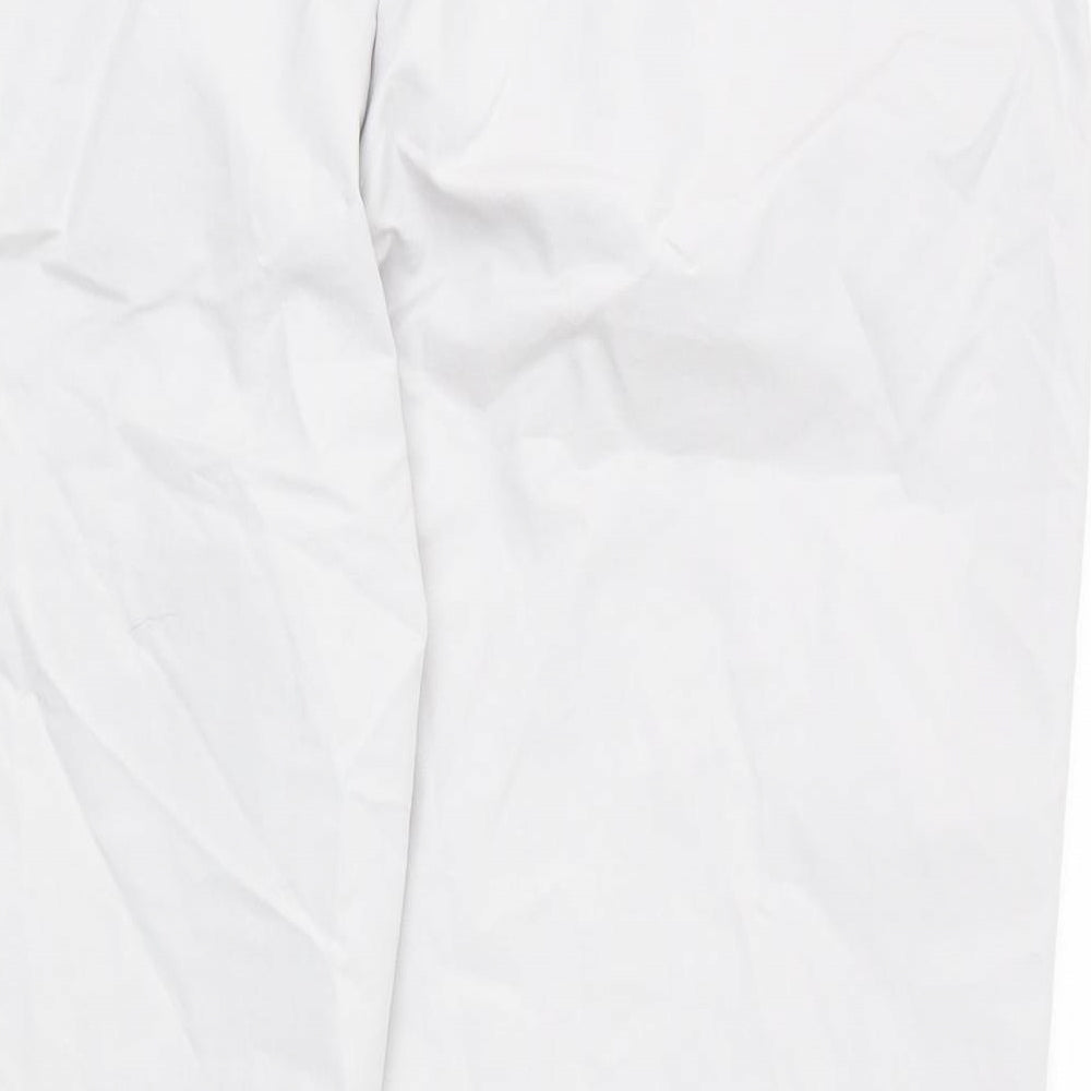Marks and Spencer Womens Green Cotton Chino Trousers Size 20 L25 in Regular Zip - Short Length