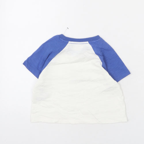 Marks and Spencer Girls White Cotton Cropped T-Shirt Size 6-7 Years Round Neck Pullover - New York, Manifesting A Good Time