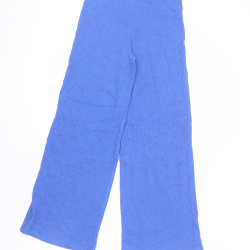 Marks and Spencer Girls Blue Cotton Cropped Trousers Size 10-11 Years L24 in Regular Pullover