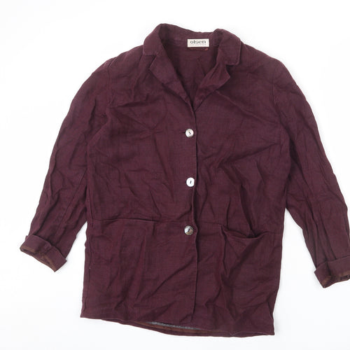 Olsen Womens Purple Jacket Blazer Size 12 Button