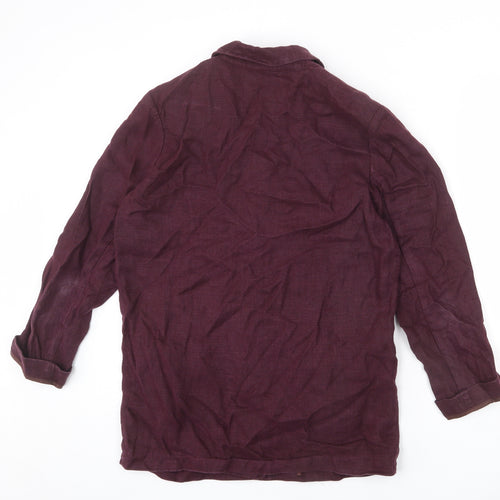 Olsen Womens Purple Jacket Blazer Size 12 Button