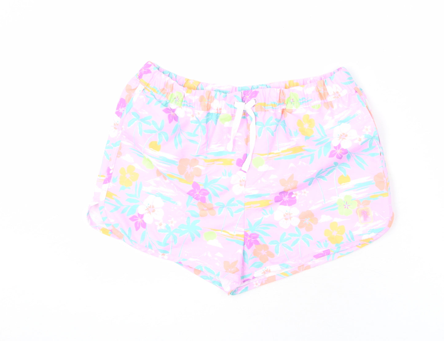Marks and Spencer Boys Multicoloured Geometric Polyester Bermuda Shorts Size 13-14 Years Regular Drawstring - Swim Shorts