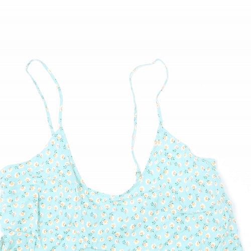 Ghost Womens Blue Floral Viscose Camisole Tank Size 12 Scoop Neck
