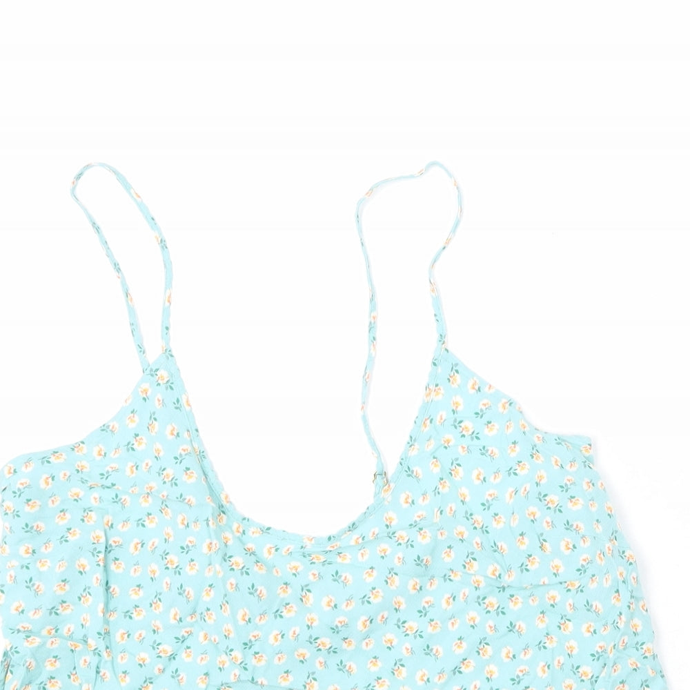 Ghost Womens Blue Floral Viscose Camisole Tank Size 12 Scoop Neck