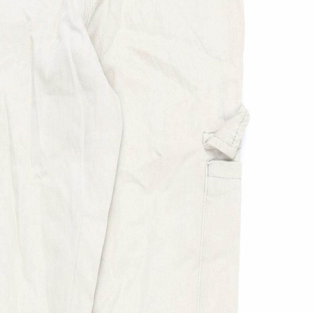 Marks and Spencer Girls Beige Lyocell Cargo Trousers Size 10-11 Years L24 in Regular Zip