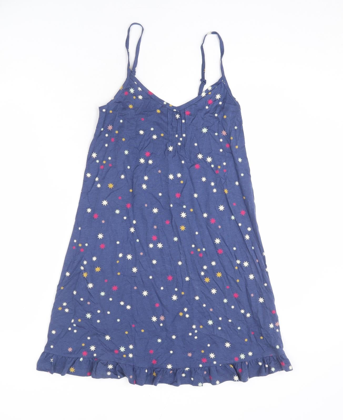 Marks and Spencer Womens Blue Geometric Cotton Cami Dress Size S
