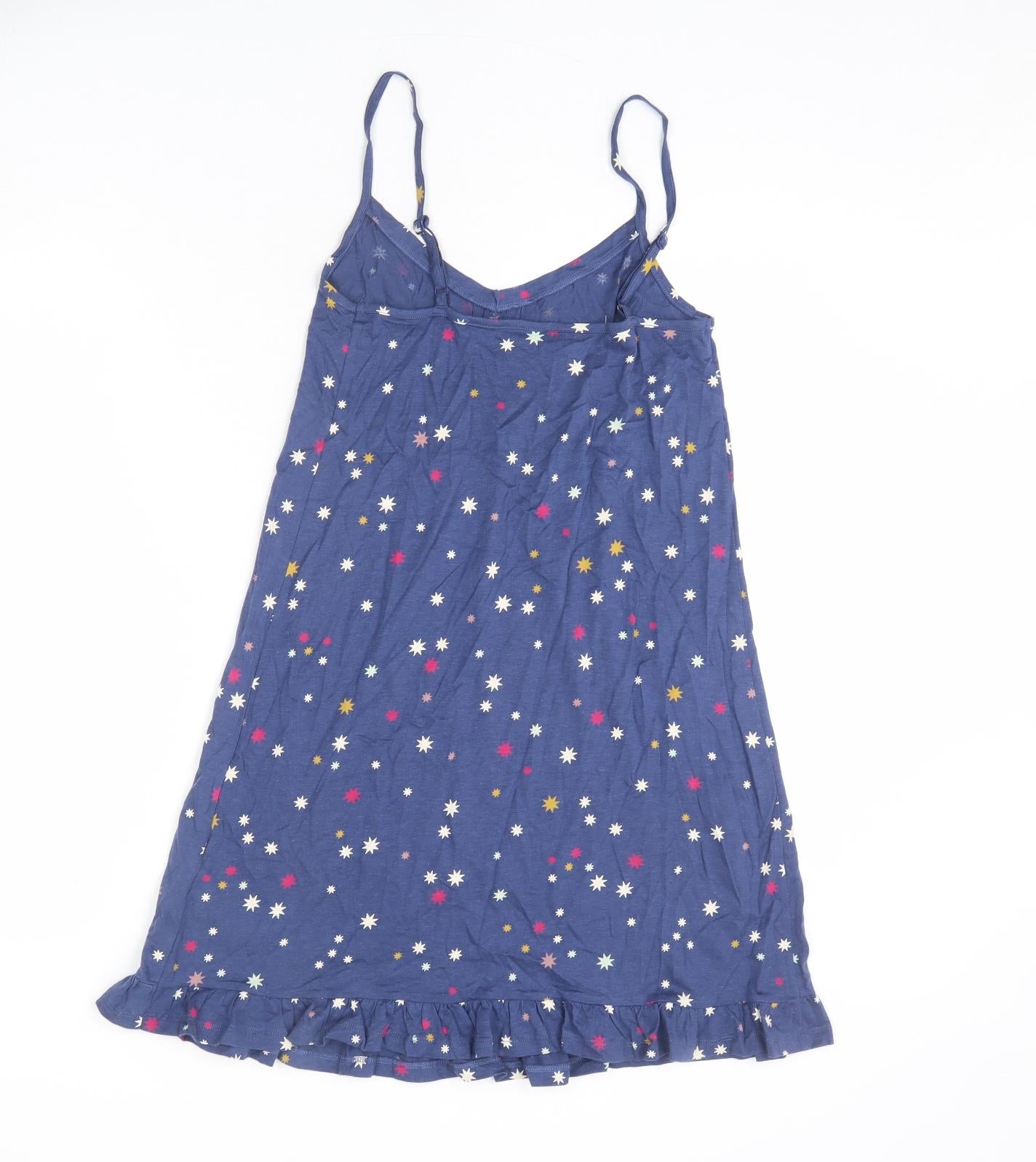 Marks and Spencer Womens Blue Geometric Cotton Cami Dress Size S