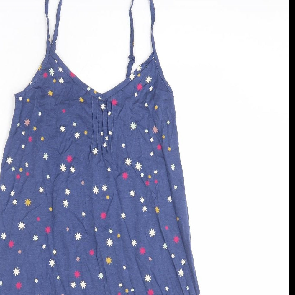 Marks and Spencer Womens Blue Geometric Cotton Cami Dress Size S