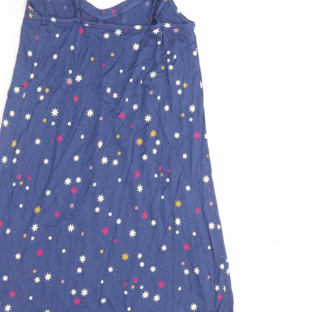 Marks and Spencer Womens Blue Geometric Cotton Cami Dress Size S