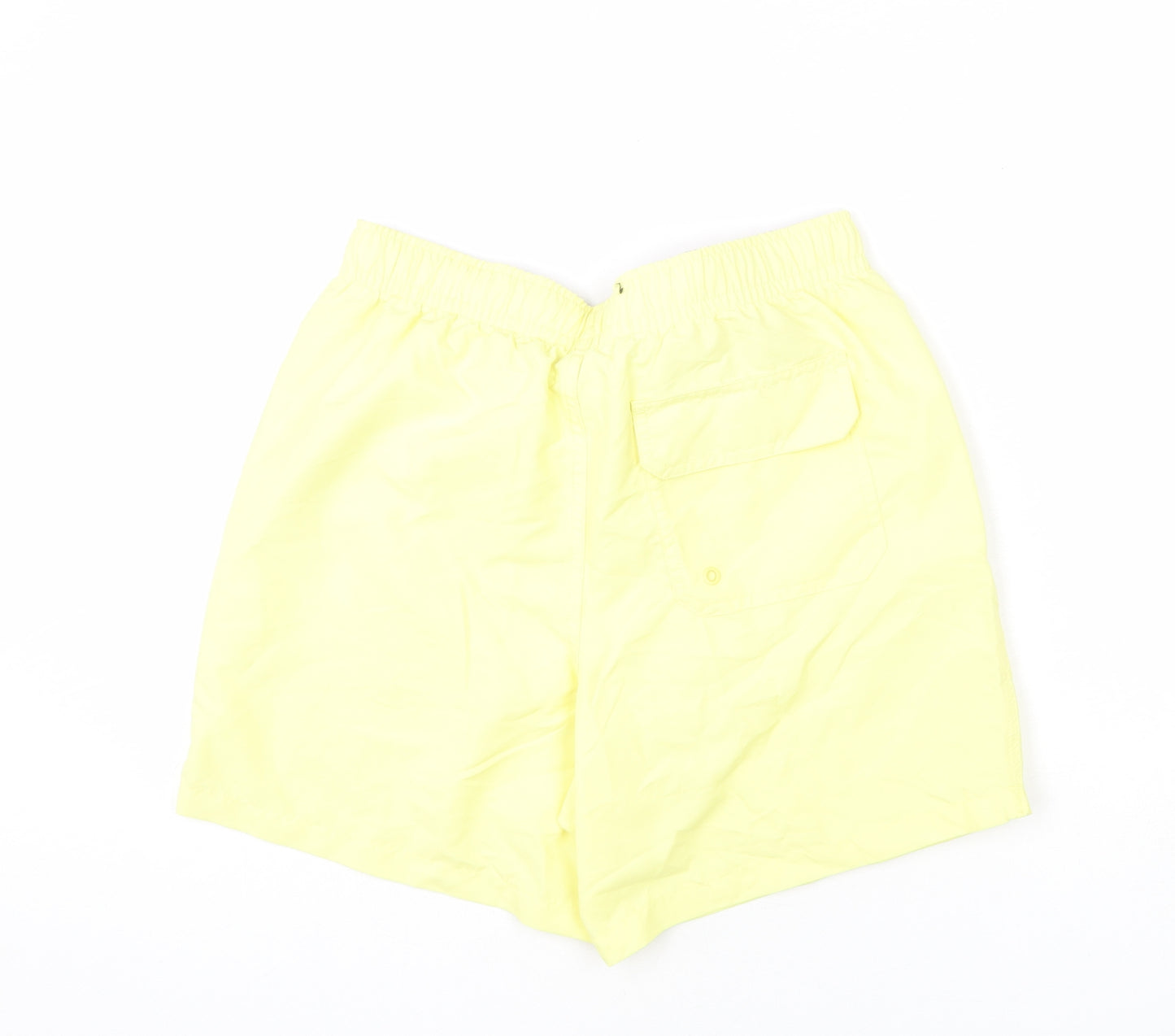 Marks and Spencer Mens Yellow Polyester Bermuda Shorts Size S L6 in Regular Drawstring - Swim Short