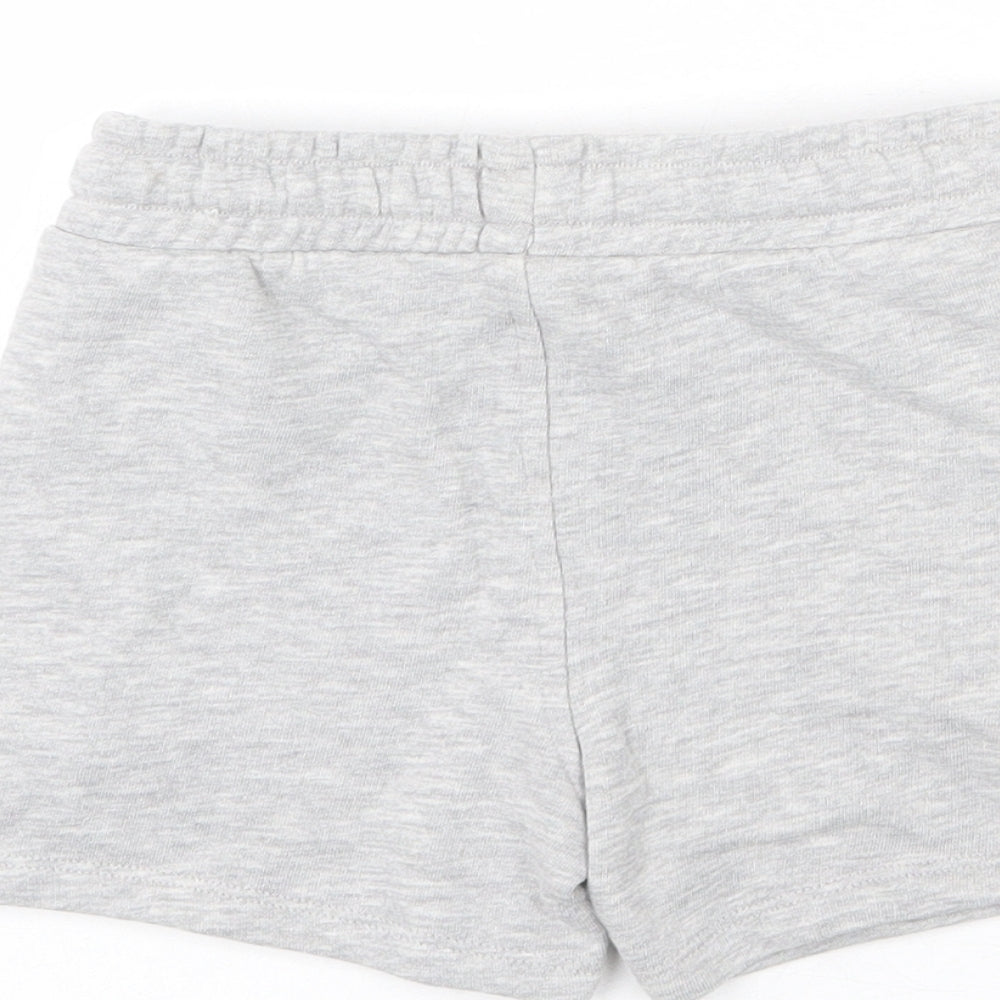 Marks and Spencer Boys Grey Cotton Sweat Shorts Size 3-4 Years Regular Drawstring
