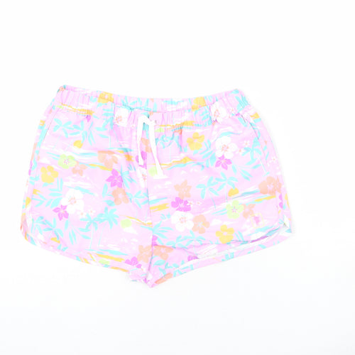 Marks and Spencer Boys Multicoloured Geometric Polyacrylate Fibre Bermuda Shorts Size 13-14 Years Regular Drawstring - Palm Trees, Flowers, Bird, Swim Shorts