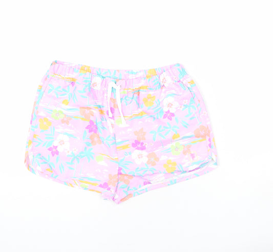 Marks and Spencer Boys Multicoloured Geometric Polyacrylate Fibre Bermuda Shorts Size 13-14 Years Regular Drawstring - Palm Trees, Flowers, Bird, Swim Shorts