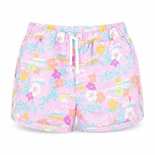 Marks and Spencer Boys Multicoloured Geometric Polyacrylate Fibre Bermuda Shorts Size 13-14 Years Regular Drawstring - Palm Trees, Flowers, Bird, Swim Shorts