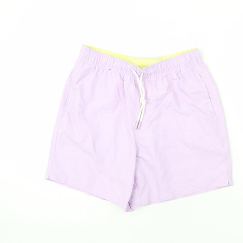 Marks and Spencer Womens Purple Polyester Bermuda Shorts Size S L6 in Regular Drawstring - Swim Short