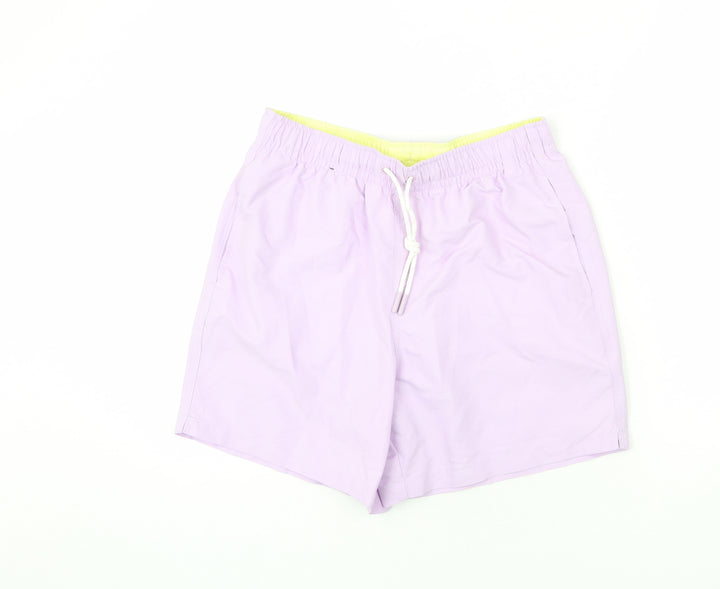 Marks and Spencer Womens Purple Polyester Bermuda Shorts Size S L6 in Regular Drawstring - Swim Short