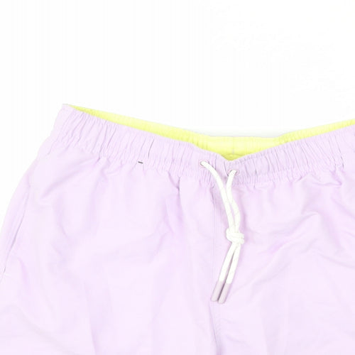 Marks and Spencer Womens Purple Polyester Bermuda Shorts Size S L6 in Regular Drawstring - Swim Short