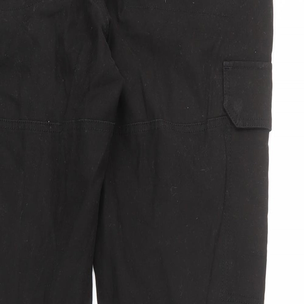 Topman Mens Black Cotton Cropped Trousers Size 34 in L32 in Regular Zip