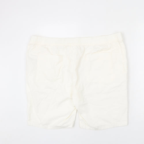 Marks and Spencer Mens Ivory Cotton Bermuda Shorts Size 2XL L9 in Regular Zip