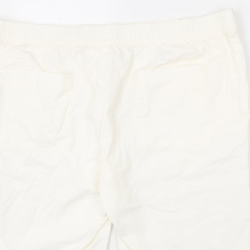 Marks and Spencer Mens Ivory Cotton Bermuda Shorts Size 2XL L9 in Regular Zip