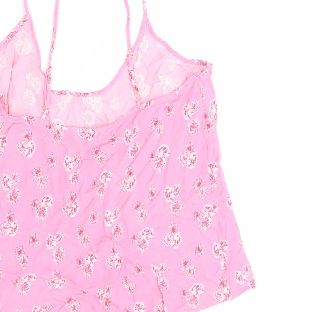 Ghost Womens Pink Floral Viscose Camisole Tank Size 14 V-Neck