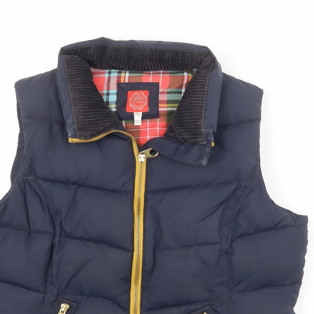 Joules Womens Blue Gilet Coat Size 12 Zip