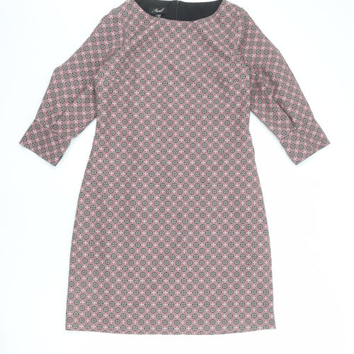 Forel Womens Multicoloured Geometric Polyester A-Line Size M Round Neck Zip - Estimated Size Conversion